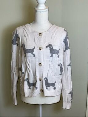 Threaded Leaf Dachshund Dog Cardigan Sweater